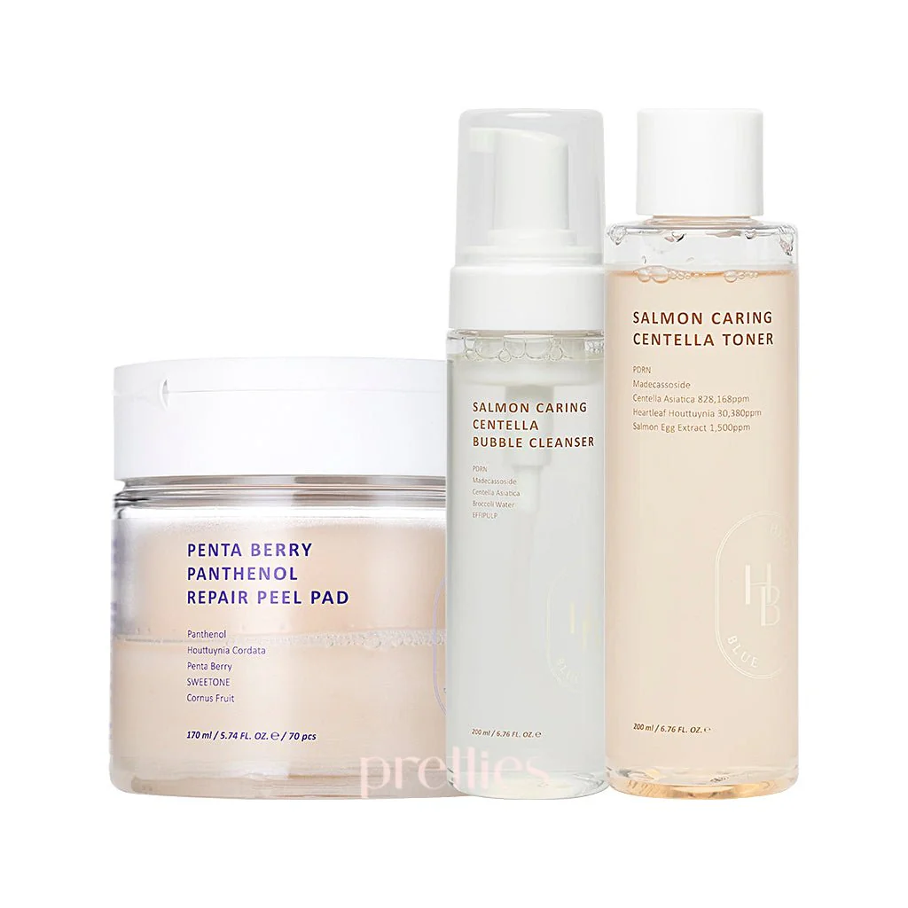 HEVEBLUE Soothing Repair x Gentle Purifying Cleansing (Bubble Cleanser + Toner + Repair Peel Pad [Set]