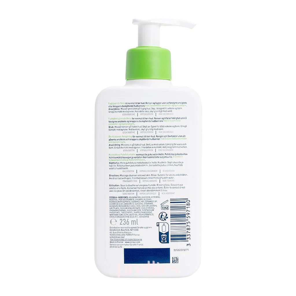 CeraVe Hydrating Cleanser (For Normal to Dry Skin) 236ml (Green) - Image 2