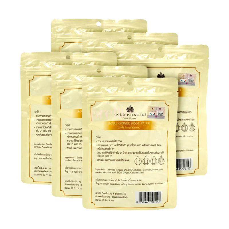 Gold Princess Gold Princess Royal Detoxification Foot Patch - Ginger (10/pack) x6packs - Image 2