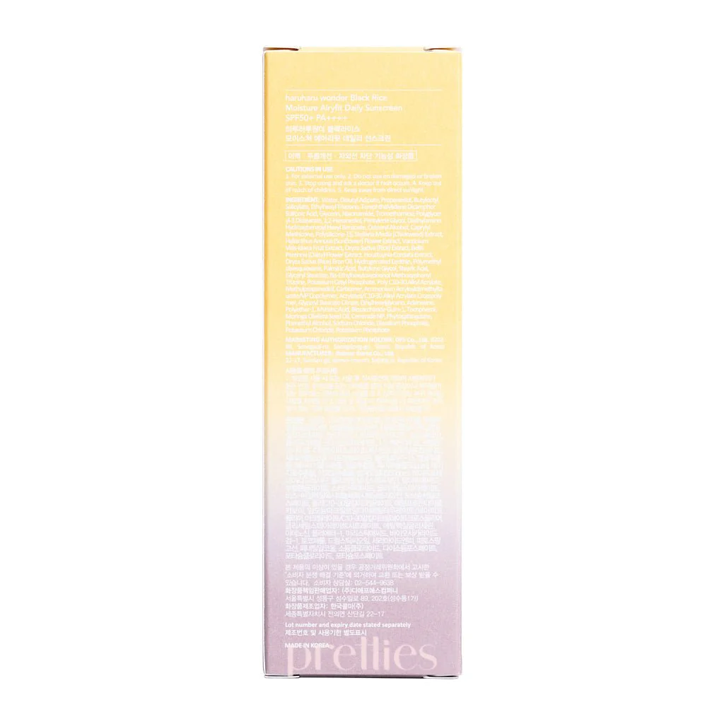 Haruharu Wonder Black Rice Moisture Airyfit Daily Sunscreen SPF50+ PA++++ 50ml - Image 4
