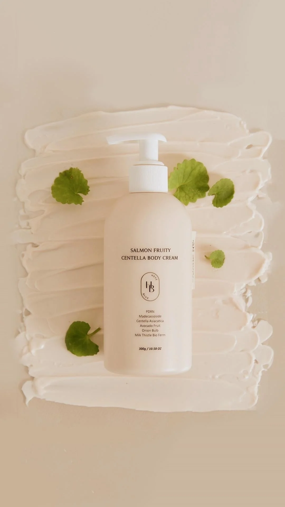 HEVEBLUE Salmon Fruity Centella Body Cream 300ml - Image 2