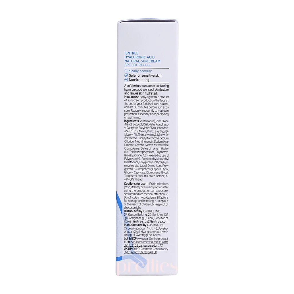 Isntree Hyaluronic Acid Natural Sun Cream SPF50+PA++++ 50ml (941672) - Image 5