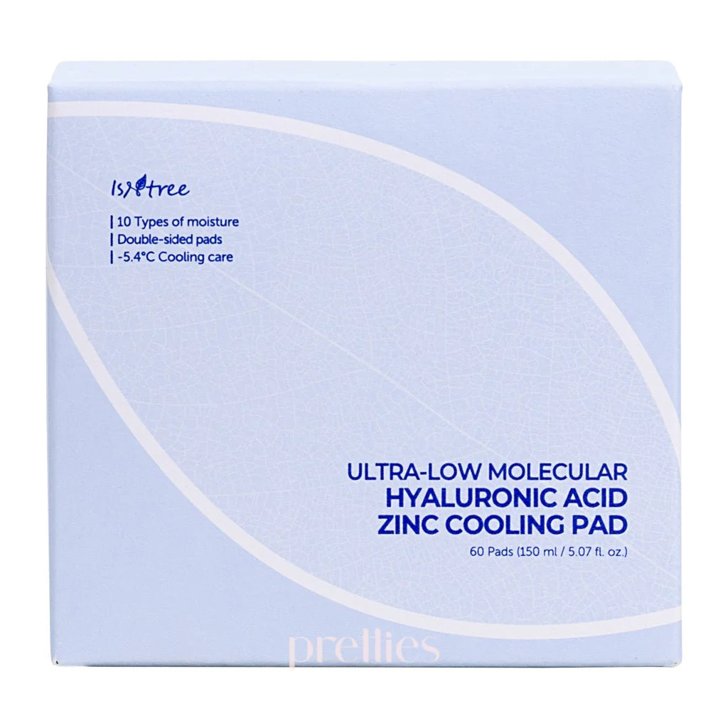 ISNTREE Ultra-Low Molecular Hyaluronic Acid Zinc Cooling Pad 150ml/60pcs - Image 4