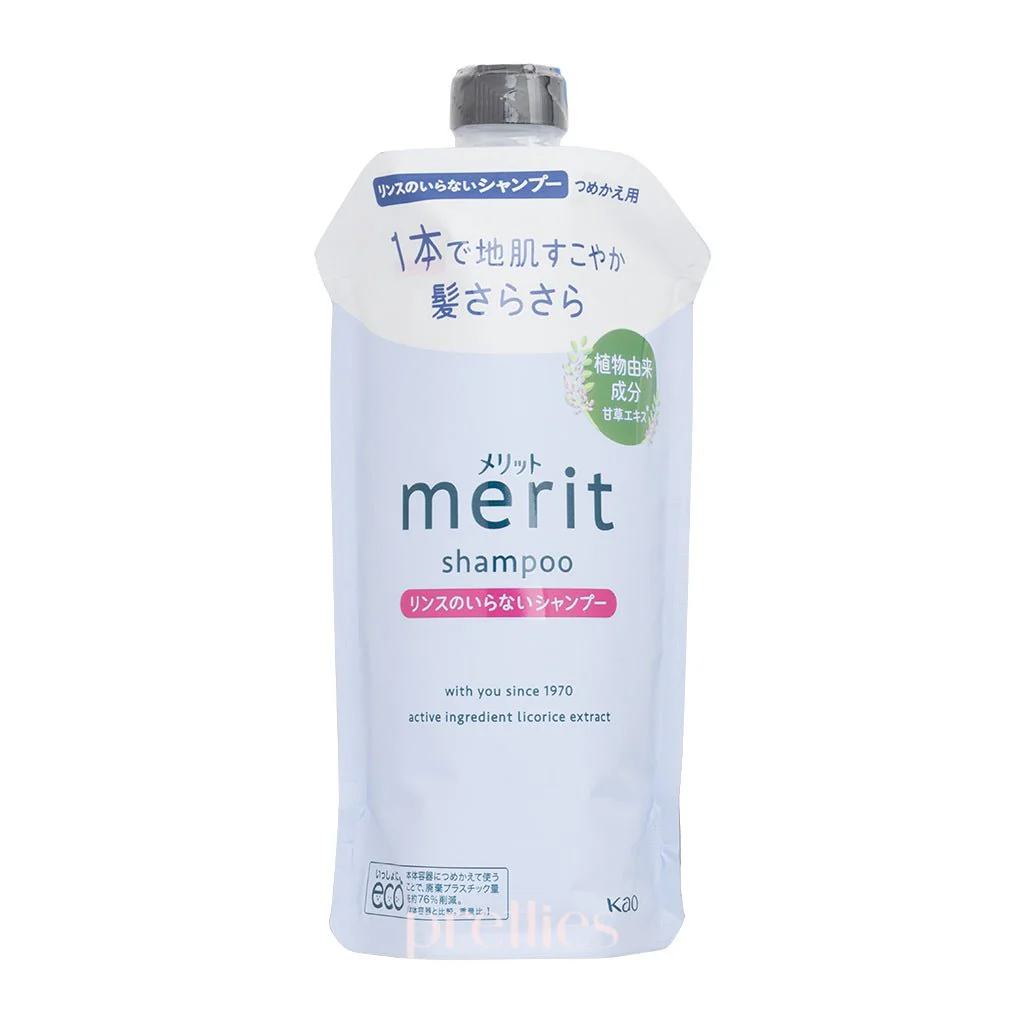 KAO Merit Mild acidic Non-Silicon 2in1 Shampoo (Refill) 320ml (Purple)(448750)