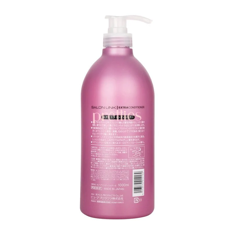 Kumano Yushi Salon Link Extra Conditioner Repair & Protect (European Floral) 1000ml (Purple Pink) - Image 2
