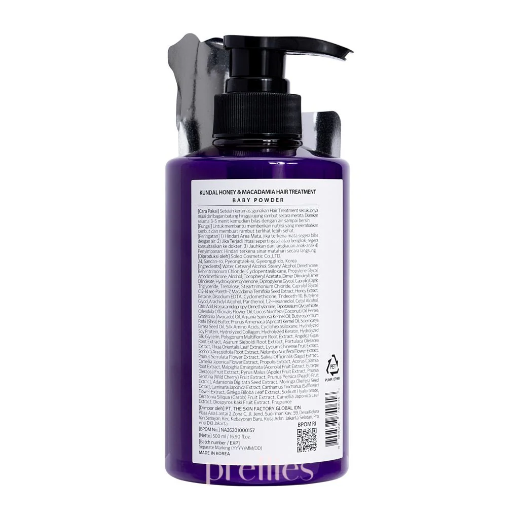 KUNDAL Honey & Macadamia Hair Treatment 500ml - Baby Powder - Image 2