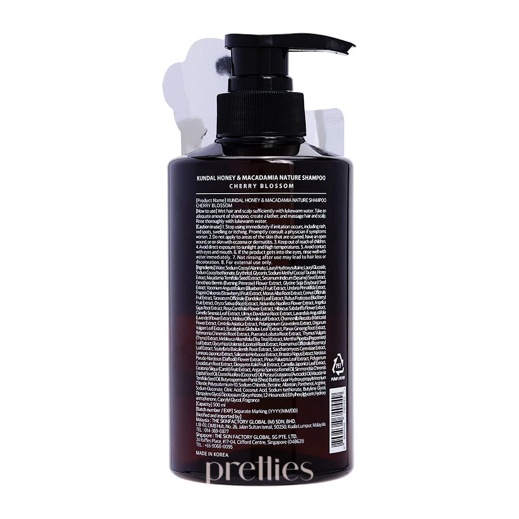 KUNDAL Honey & Macadamia Nature Shampoo 500ml - Cherry Blossom - Image 2