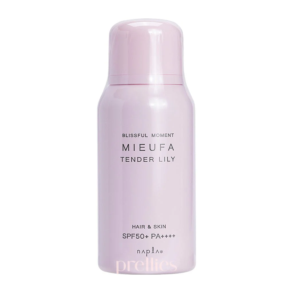 Napla MIEUFA UV Cut Hair & Skin Floral Spray SPF50+PA++++ (Tender Lily Scent) 80g (Pink)