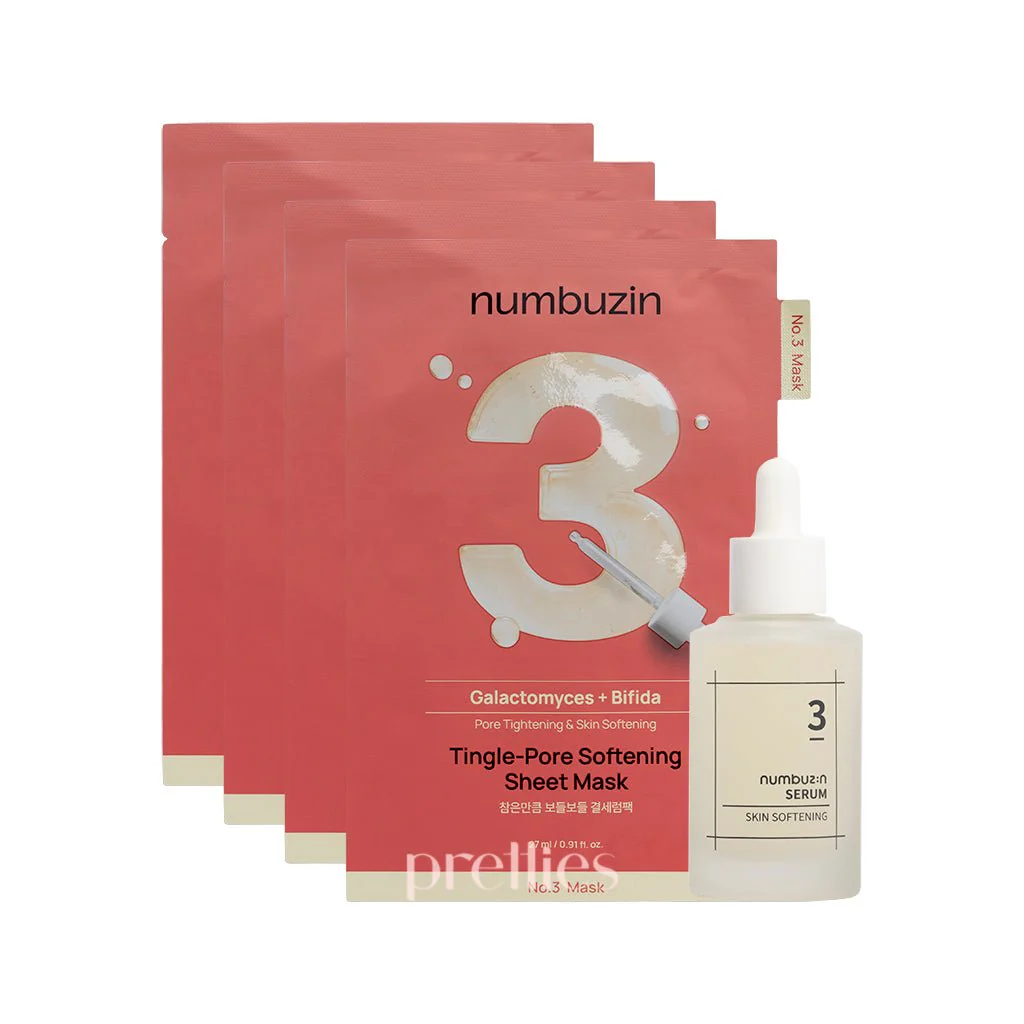 numbuzin No.3 Tingle-Pore Softening Sheet Mask + Serum [Set]