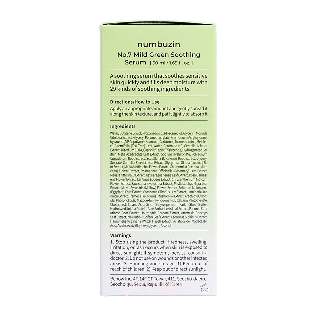 Numbuzin No.7 Mild Green Soothing Serum 50ml - Image 5