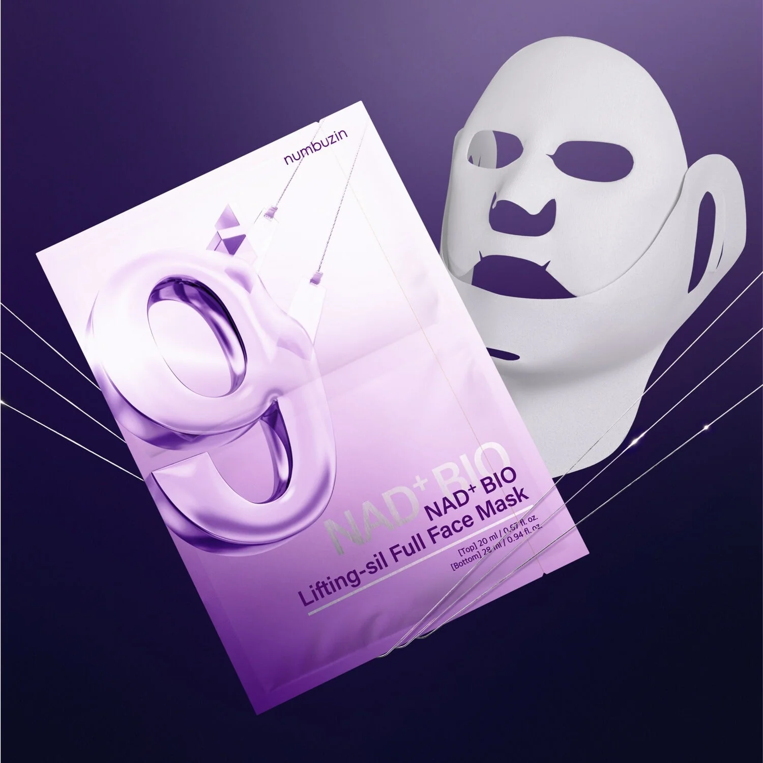 Numbuzin No.9 NAD Bio Lifting-sil Full Face Mask (+GWP) (4pcs/Box) - Image 2