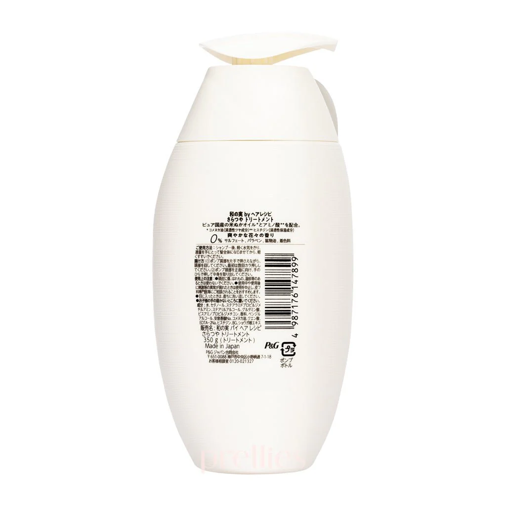 P&G Hair Recipe WANOMI Saratsuya Treatment - Fresh Blossom (For Damaged Hair) 350g (Gold) - Image 2