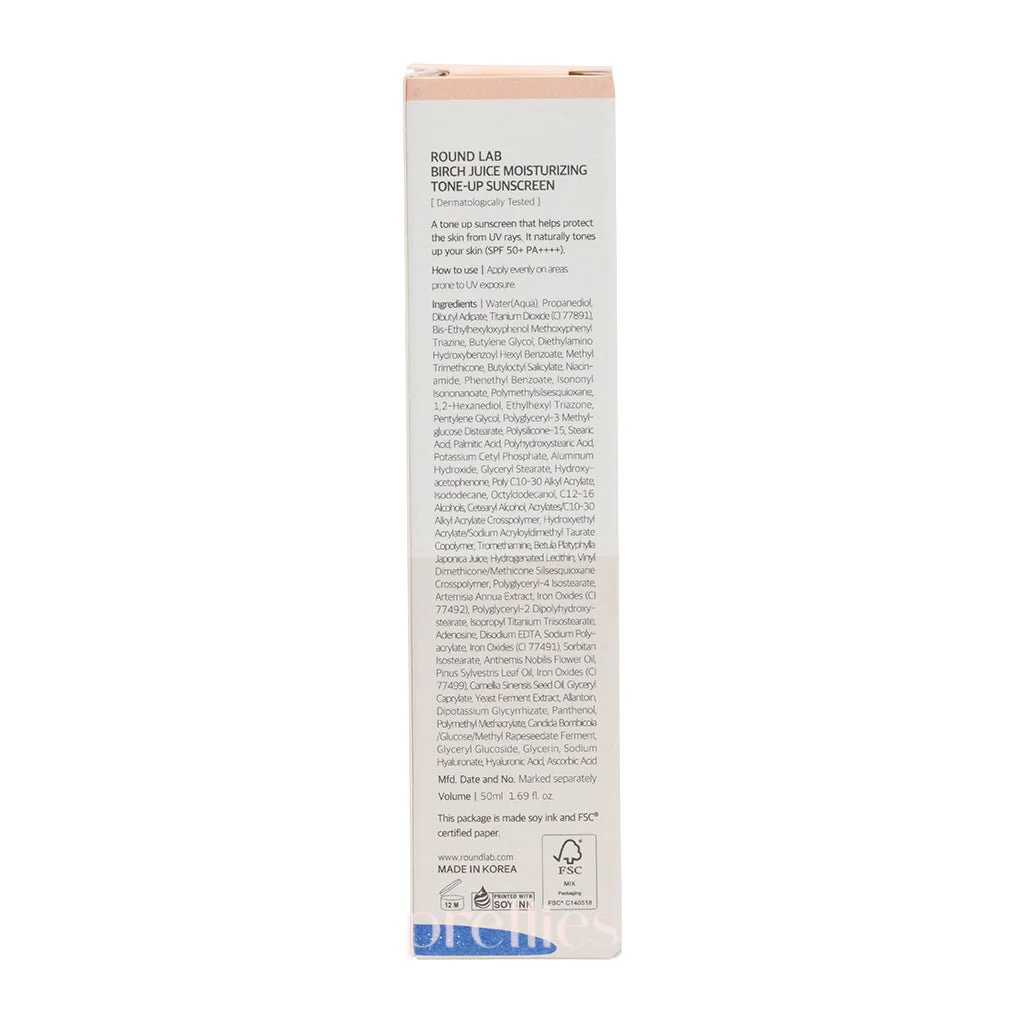 ROUND LAB Birch Juice Moisturizing Tone-Up Sunscreen SPF50+PA++++ 50ml (Pink) - Image 6