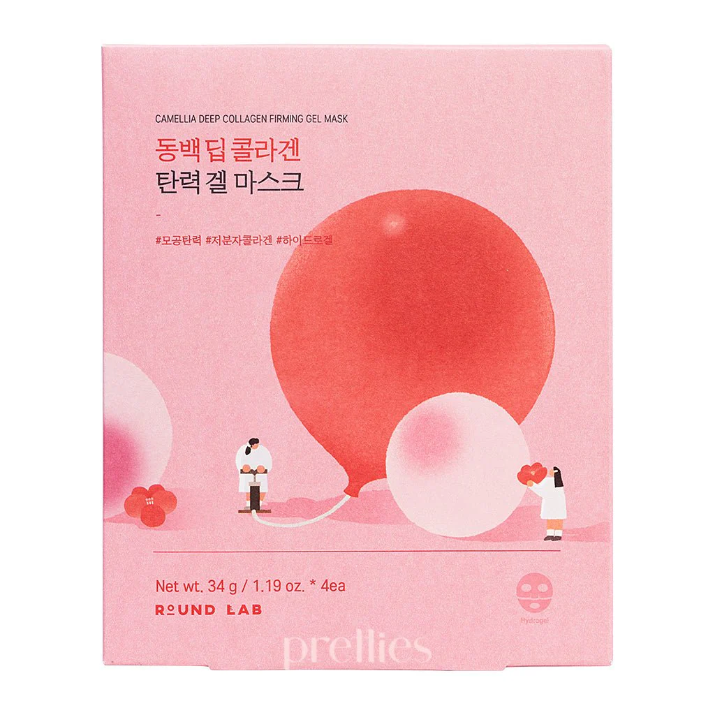 ROUND LAB Camellia Deep Collagen Firming Gel Mask 34g (4pcs/box) - Image 4