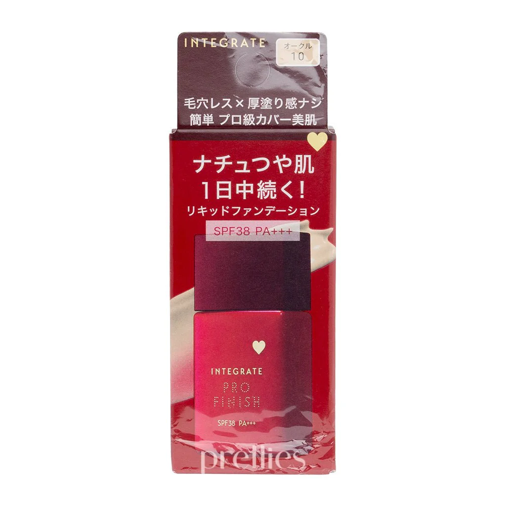 Shiseido INTEGRATE Pro Finish Liquid Foundation SPF38 PA+++ (Ocher 10 - Bright Beige) 30ml - Image 2