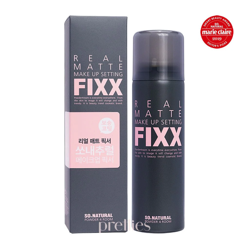 So Natural Real Matte Make Up Setting FIXX Spray 75ml (Grey)