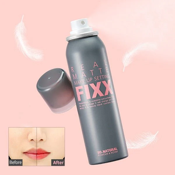 So Natural Real Matte Make Up Setting FIXX Spray 75ml (Grey) - Image 2