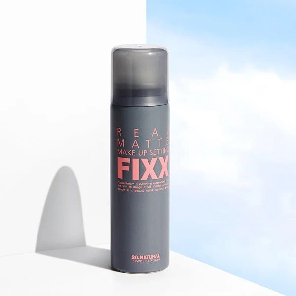 So Natural Real Matte Make Up Setting FIXX Spray 75ml (Grey) - Image 3