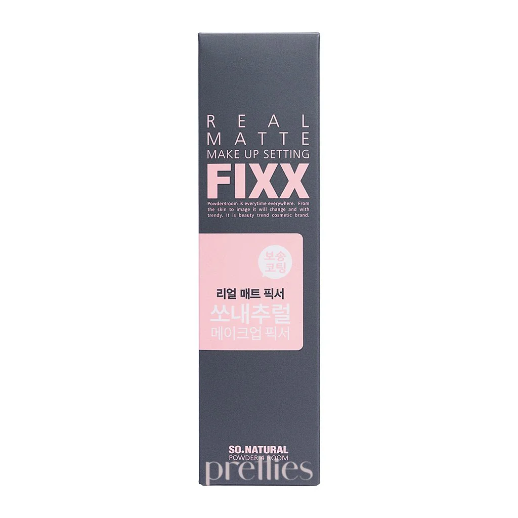 So Natural Real Matte Make Up Setting FIXX Spray 75ml (Grey) - Image 4