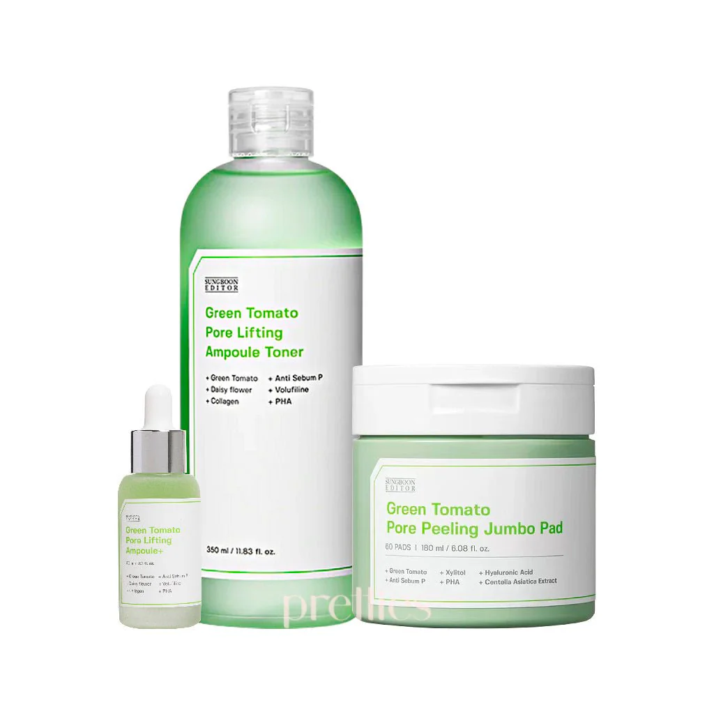 Sungboon Editor Green Tomato Pore Care Collection (Pad + Ampoule Toner + Ampoule) [Set]