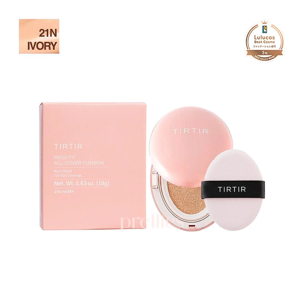 TIRTIR Mask Fit All-Cover Cushion SPF50+ PA+++ 18g (21N Ivory) (Pink)
